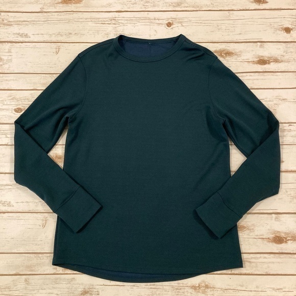 Lululemon Long Weekend Indochine Blue Long Sleeve Merino - Picture 1 of 8